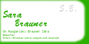 sara brauner business card